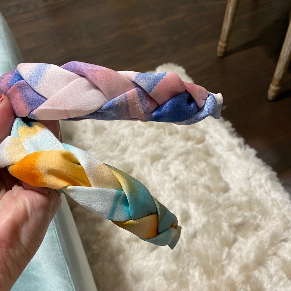 Tie Dye Braided Headband Set NWOT - Picture 2 of 3